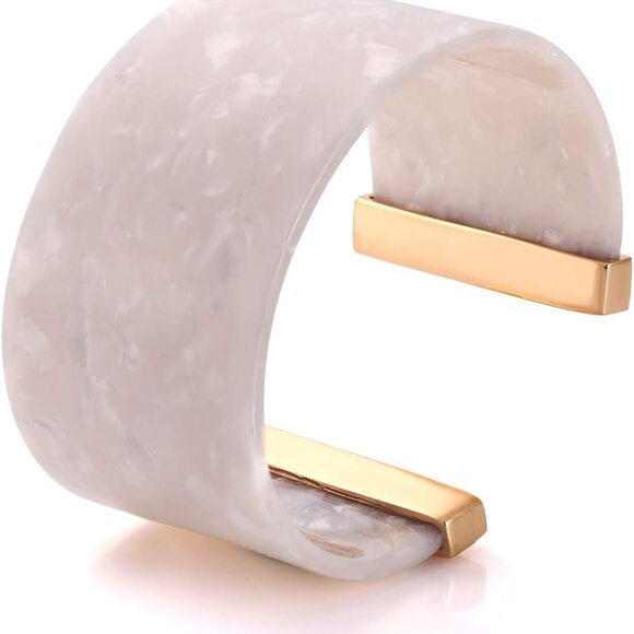 Wide Cuff Bangle Bracelet for Women Acrylic Resin Tortoise Bangle Bracelet State - Picture 1 of 7